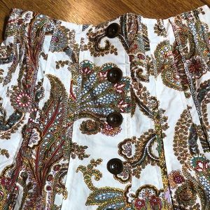 CAbi White Paisley circle skirt
